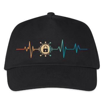 Retro Heartbeat Cyber Security - Kids’ Baseball Cap - black - Front