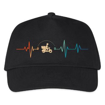 Heartbeat Retro Delivery Man - Kids’ Baseball Cap - black - Front
