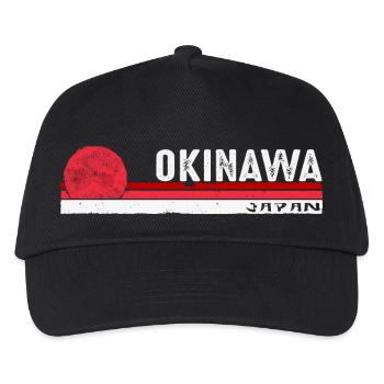 Okinawa Japan Retro Heritage Souvenir für Männer - Kinder Basecap - Schwarz - Vorne