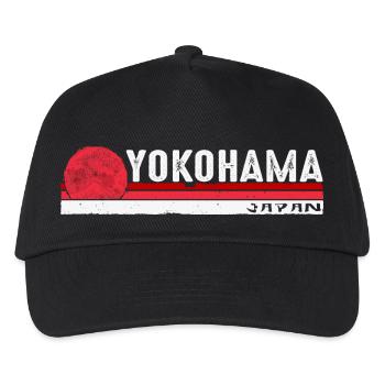 Yokohama Japan Skyline Vintage Heritage Geschenk - Kinder Basecap - Schwarz - Vorne
