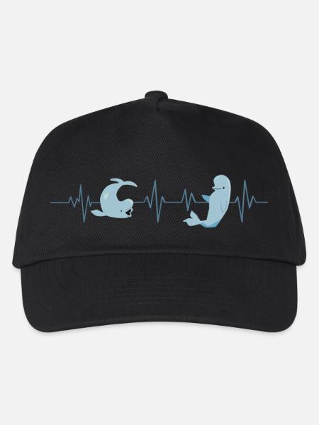 Beluga Heartbeat - Geschenkidee - Kinder Basecap - Schwarz