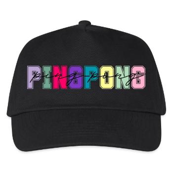 Ping Pong Farben - Ping Pong Liebhaber Geschenk - Kinder Basecap - Schwarz - Vorne