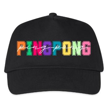 Ping Pong Farben - Ping Pong Liebhaber Geschenk - Kinder Basecap - Schwarz - Vorne