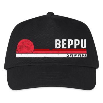 Beppu Japan Vintage Retro Design für Onsen Liebhaber - Kinder Basecap - Schwarz - Vorne