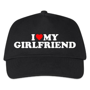 I LOVE MY GIRLFRIEND Valentinstag Geschenk Liebe - Kinder Basecap - Schwarz - Vorne