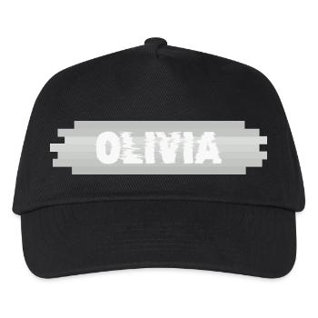 Olivia als Name - Kinder Basecap - Schwarz - Vorne