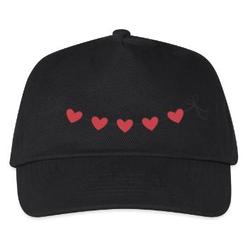 Herzgirlande Girlande Herzen - Kinder Basecap - Schwarz - Vorne