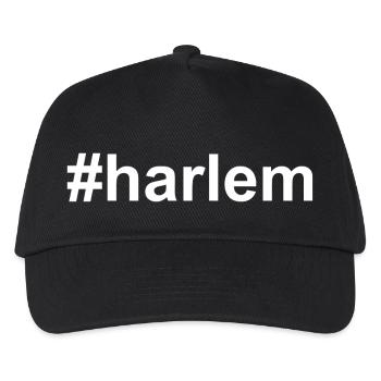 Harlem - Hashtag - #harlem - New York - NY - NYC - Kinder Basecap - Schwarz - Vorne