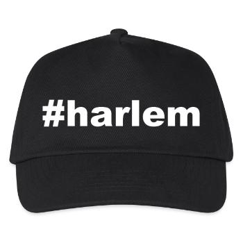 Harlem - Hashtag - #harlem - New York - NY - NYC - Kinder Basecap - Schwarz - Vorne