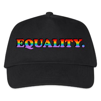 GLEICHBERECHTIGUNG - Regenbogentext - LGBT Pride Monat - Kinder Basecap - Schwarz - Vorne