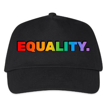 GLEICHBERECHTIGUNG - Regenbogentext - LGBT Pride Monat - Kinder Basecap - Schwarz - Vorne