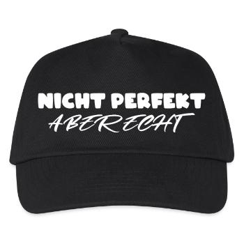Nicht perfekt aber echt - Kinder Basecap - Schwarz - Vorne