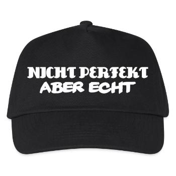 Nicht perfekt aber echt - Kinder Basecap - Schwarz - Vorne