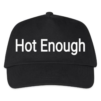 Hot Enough Minimal Typography text - Kinder Basecap - Schwarz - Vorne