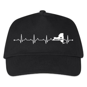 New York City Heart NYC Heartbeat EKG Proud State - Kinder Basecap - Schwarz - Vorne