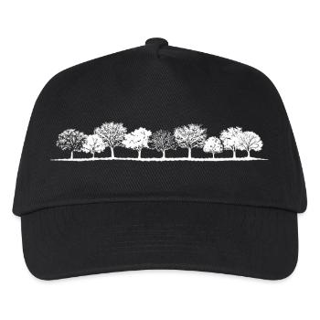 Zeitloser Wald Baumreihe – Minimalistisches Natur  - Kinder Basecap - Schwarz - Vorne