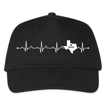 Texas State Pride Heart Outline Design - Kids’ Baseball Cap - black - Front