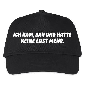 Ich kam, sah und hatte keine Lust - Kinder Basecap - Schwarz - Vorne