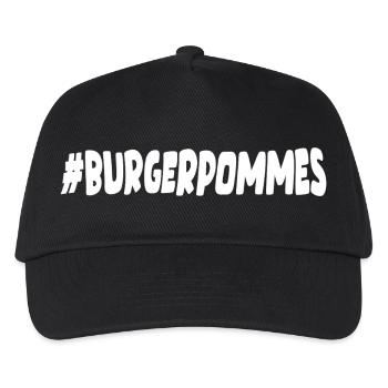 BURGERPOMMES Hashtag Fast Food - Kinder Basecap - Schwarz - Vorne