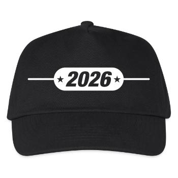 2026 Jahr - Kinder Basecap - Schwarz - Vorne