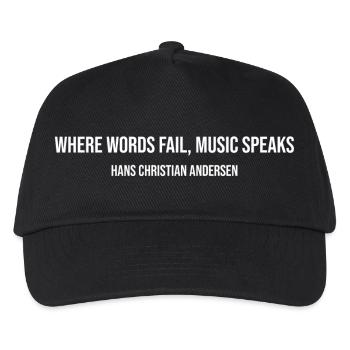 Là où les mots manquent, la musique parle - Casquette de baseball Enfant - noir - Devant