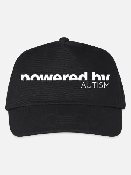 Powered by Autism - Neurodiversity Design - Kinder Basecap - Schwarz