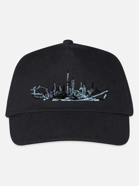 Hamburg gezeichnet - Kinder Basecap - Schwarz