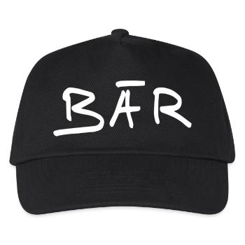 "Bär" Schriftzug weiß , schöne Geschenkidee - Kinder Basecap - Schwarz - Vorne
