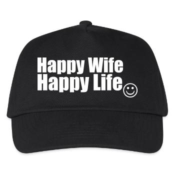 Happy Wife, Happy Life - Kids’ Baseball Cap - black - Front
