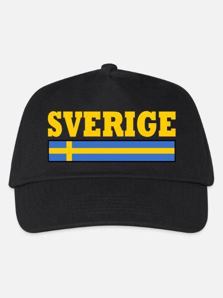 Sverige - Kinder Basecap - Schwarz