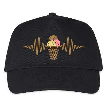 Frequenz Eiscreme 3 Eiskugeln - Kinder Basecap - Schwarz - Vorne