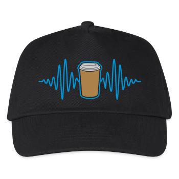 Frequenz Kaffee Becher unterwegs - Kinder Basecap - Schwarz - Vorne
