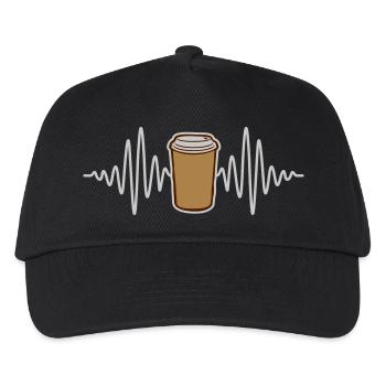 Puls Kaffee Becher unterwegs - Kinder Basecap - Schwarz - Vorne