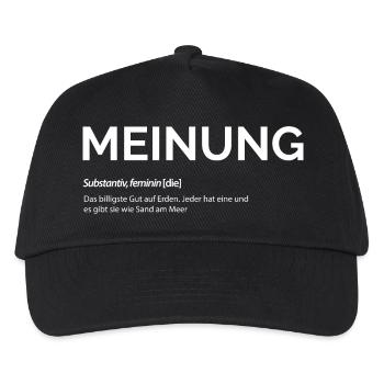Meinung - Kinder Basecap - Schwarz - Vorne