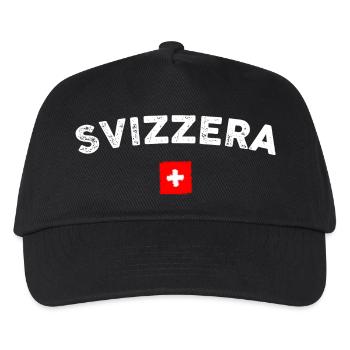 Svizzera Arc Emblem Flagge - Kinder Basecap - Schwarz - Vorne