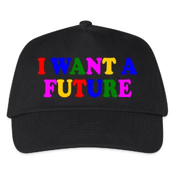 I want a future - Kinder Basecap - Schwarz - Vorne