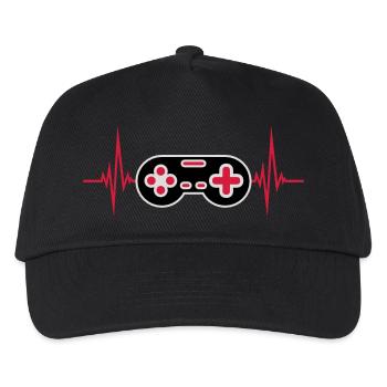 Puls Herzschlag Retro Gamer - Kinder Basecap - Schwarz - Vorne