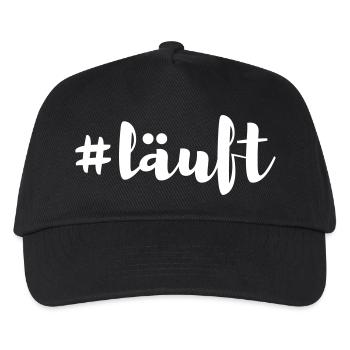Läuft coole Quotes Sprüche Büro Jogging Jogger fit - Kinder Basecap - Schwarz - Vorne