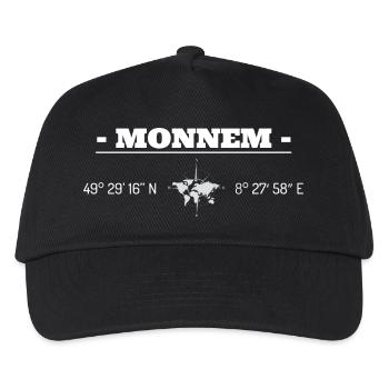 Koordinaten Monnem Mannheim - Kinder Basecap - Schwarz - Vorne
