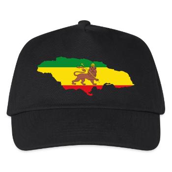 Lion of Judah Jamaica Rasta Flag Map of Jamaica - Kinder Basecap - Schwarz - Vorne