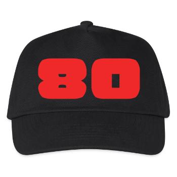 80. 80 YEARS. 80TH ANNIVERSARY. BIRTHDAY 80 YEARS. - Kids’ Baseball Cap - black - Front