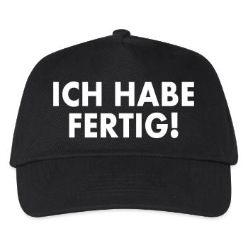 Ich habe fertig - Kinder Basecap - Schwarz - Vorne