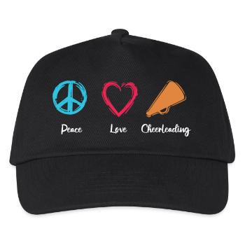 Frieden Liebe Cheerleading - Kinder Basecap - Schwarz - Vorne