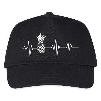 Ananas-Herzschlag - Kinder Basecap - Schwarz - Vorne