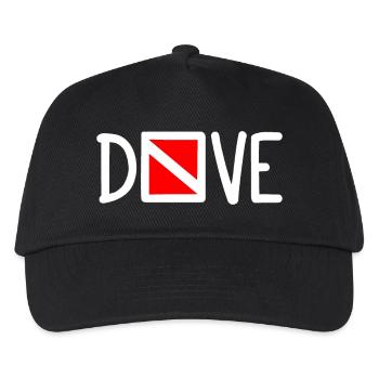 Dive Diver Down Flag Scuba Diving Taucher Tauchen - Kinder Basecap - Schwarz - Vorne