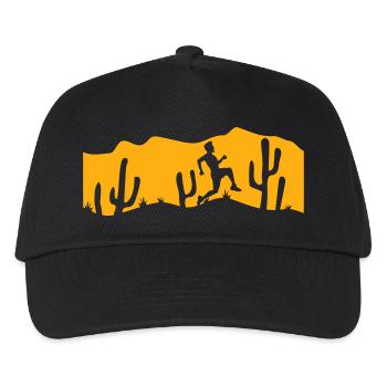 Cacti Desert Man Running Fast Funny Running Fun - Kids’ Baseball Cap - black - Front
