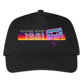 Vintage Music & Nostalgic Birthday - Vintage - Kids’ Baseball Cap - black - Front