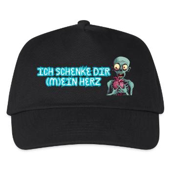 Ich schenke dir mein Herz - Liebe Zombie Romantik - Kinder Basecap - Schwarz - Vorne