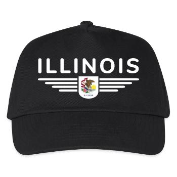 Illinois Fan T-Shirt – Heimatliebe zeigen - Kinder Basecap - Schwarz - Vorne