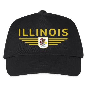 Illinois Fan T-Shirt – Heimatliebe zeigen - Kinder Basecap - Schwarz - Vorne